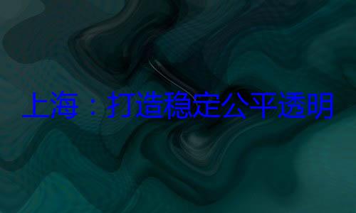 明的营商环稳定公平透上海打造境